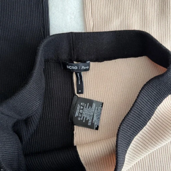 BCBG Paris Ribbed Knit Split Color Pants Size XS - Picture 3 of 6